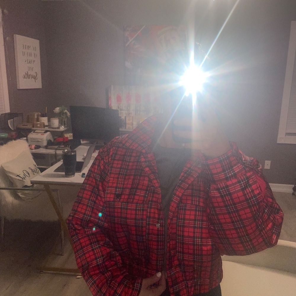 Red/Combo Puffer jacket - Picture 3 of 5